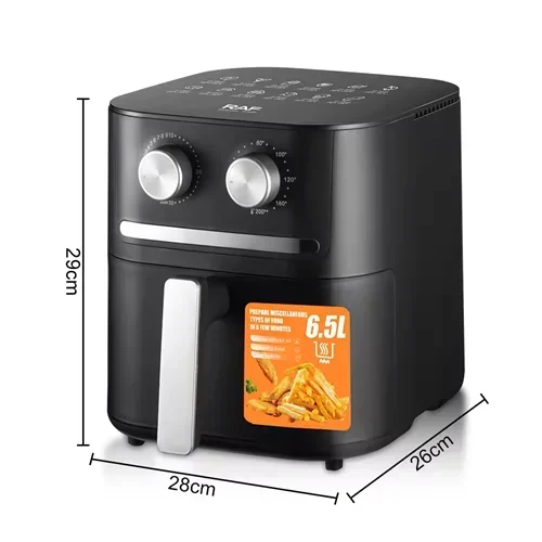 Φριτέζα Αέρος με Χωρητικότητα 6.5L Air fryer 1600W και Τεχνολογία Κυκλοφορίας Αέρα 360° για Υγιεινό Μαγείρεμα Χωρίς Λάδι RAF Μαύρο Φριτέζα Αέρος με Χωρητικότητα 6.5L Air fryer 1600W και Τεχνολογία Κυκλοφορίας Αέρα 360° για Υγιεινό Μαγείρεμα Χωρίς Λάδι RAF Μαύρο