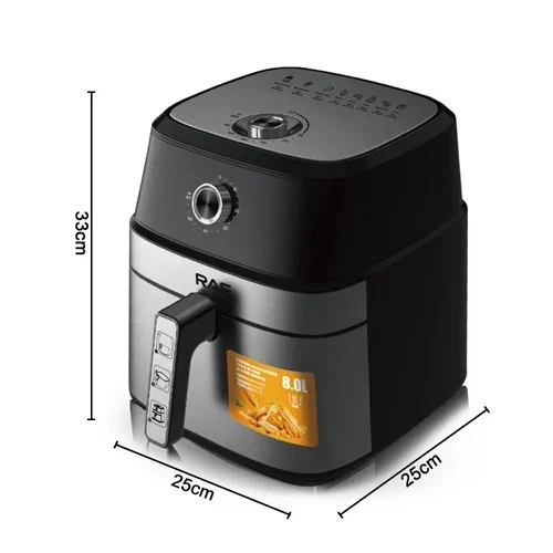 Φριτέζα αέρος με Χωρητικότητα 8.0L Air fryer 1700W RAF μαύρο/ασημί Φριτέζα αέρος με Χωρητικότητα 8.0L Air fryer 1700W RAF μαύρο/ασημί