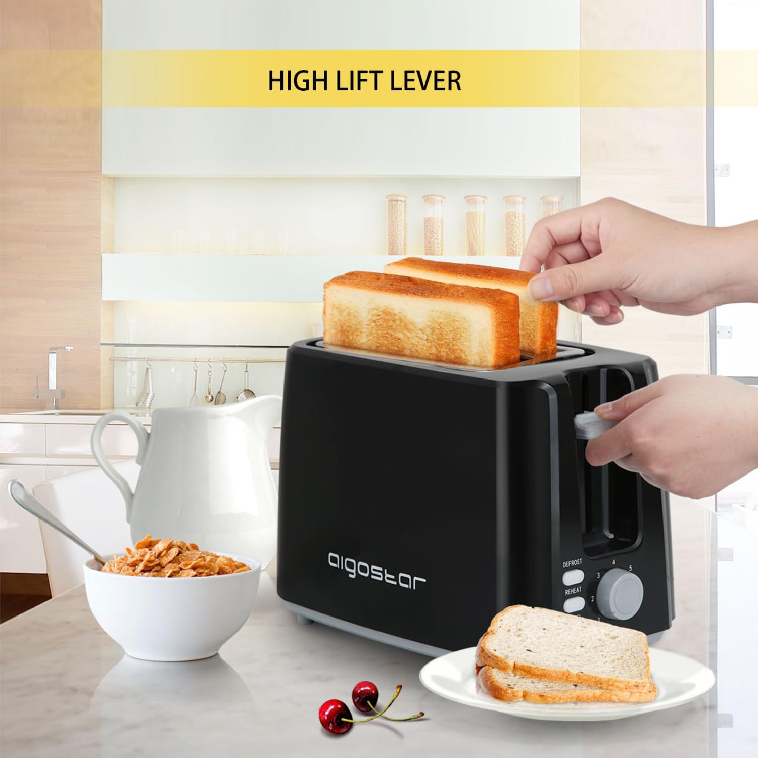 Φρυγανιέρα 2 Θέσεων 750W - Με 7 Ρυθμίσεις Ψησίματος και Αποσπώμενο Δίσκο για τα Ψίχουλα - AIGOSTAR Φρυγανιέρα 2 Θέσεων 750W - Με 7 Ρυθμίσεις Ψησίματος και Αποσπώμενο Δίσκο για τα Ψίχουλα - AIGOSTAR