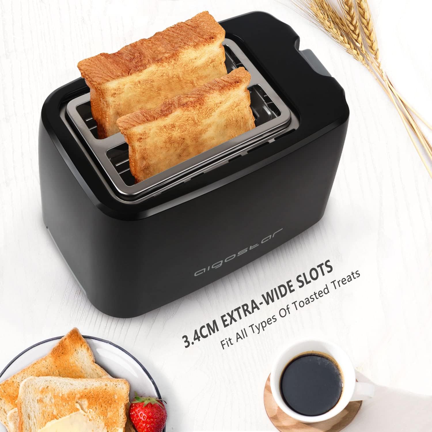 Φρυγανιέρα 2 Θέσεων 750W - Με 7 Ρυθμίσεις Ψησίματος και Αποσπώμενο Δίσκο για τα Ψίχουλα - AIGOSTAR Φρυγανιέρα 2 Θέσεων 750W - Με 7 Ρυθμίσεις Ψησίματος και Αποσπώμενο Δίσκο για τα Ψίχουλα - AIGOSTAR