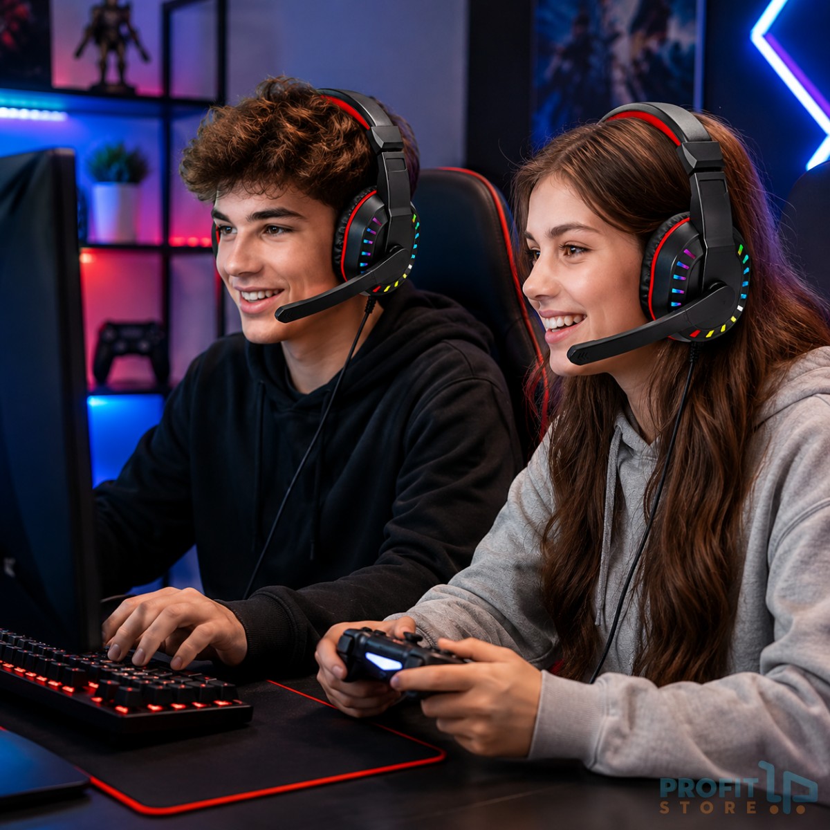 Gaming Ακουστικά με RGB Φωτισμό και 40mm Drivers, Αποσπώμενο Μικρόφωνο και Άνετα Μαξιλαράκια Gaming Ακουστικά με RGB Φωτισμό και 40mm Drivers, Αποσπώμενο Μικρόφωνο και Άνετα Μαξιλαράκια