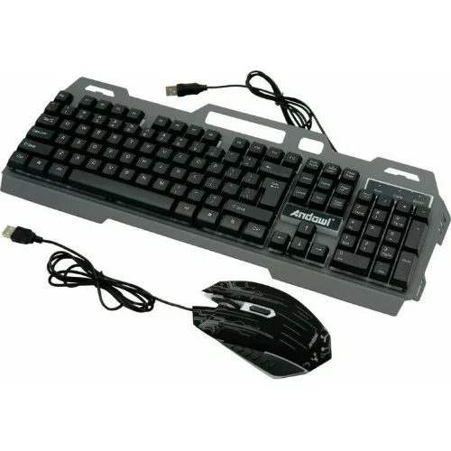 Gaming Ενσύρματο Φωτιζόμενο LED RGB Πληκτρολόγιο USB και Ποντίκι με Κουμπιά Χειρισμού Andowl Gaming Ενσύρματο Φωτιζόμενο LED RGB Πληκτρολόγιο USB και Ποντίκι με Κουμπιά Χειρισμού Andowl