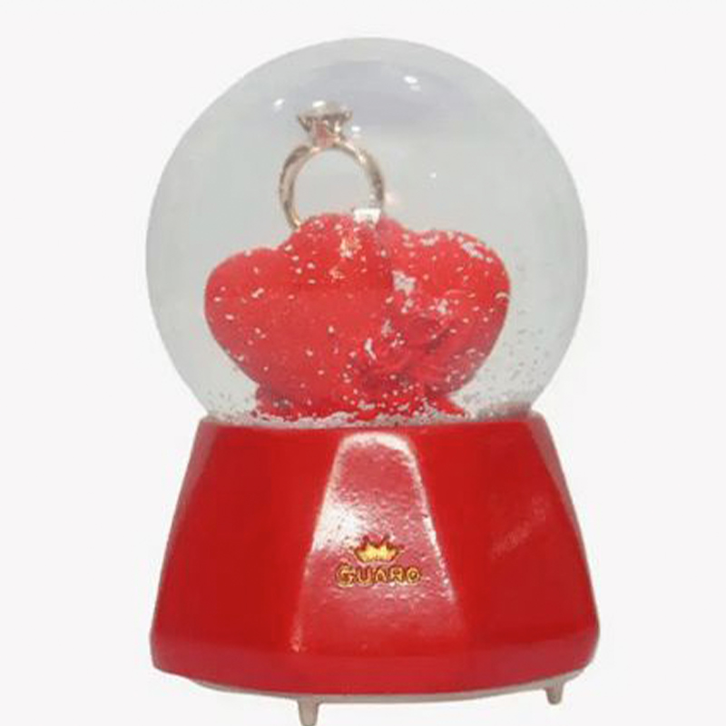 Γυάλινη Xιονόμπαλα με Καρδιές Δαχτυλίδι & Μουσική 7x4cm - Κόκκινη Γυάλινη Xιονόμπαλα με Καρδιές Δαχτυλίδι & Μουσική 7x4cm - Κόκκινη