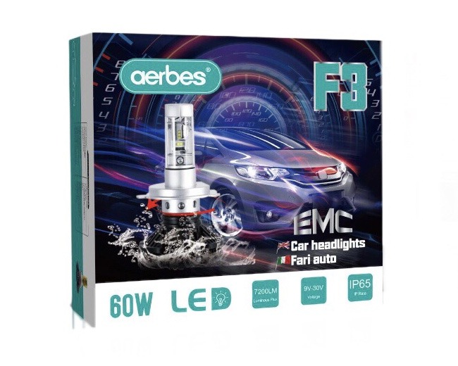 H7 Σετ 2 Τεμάχια Led Λάμπες F3 Αυτοκινήτου 60W 7200lm με Δέσμη 360° και Αδιάβροχη Προστασία IP65 - Led Headlight H7 Σετ 2 Τεμάχια Led Λάμπες F3 Αυτοκινήτου 60W 7200lm με Δέσμη 360° και Αδιάβροχη Προστασία IP65 - Led Headlight