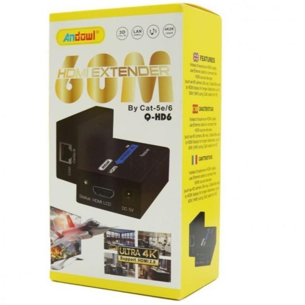HDMI Extender έως 60m - Μετάδοση 1080P - Andowl HDMI Extender έως 60m - Μετάδοση 1080P - Andowl