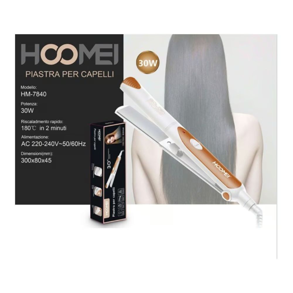 Hoomei Επαγγελματική Ισιωτική - Πρέσα Μαλλιών 30W με Κεραμικές Πλάκες - Λευκό Hoomei Επαγγελματική Ισιωτική - Πρέσα Μαλλιών 30W με Κεραμικές Πλάκες - Λευκό