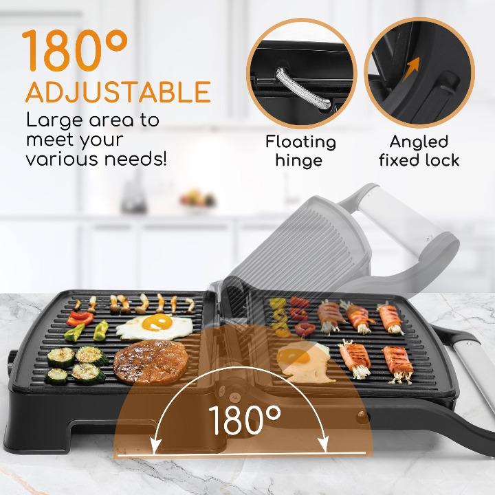 Ηλεκτρική Τοστιέρα - Γκριλιέρα 1500W INOX - Με Άνοιγμα 180 Μοίρες - AIGOSTAR Ηλεκτρική Τοστιέρα - Γκριλιέρα 1500W INOX - Με Άνοιγμα 180 Μοίρες - AIGOSTAR