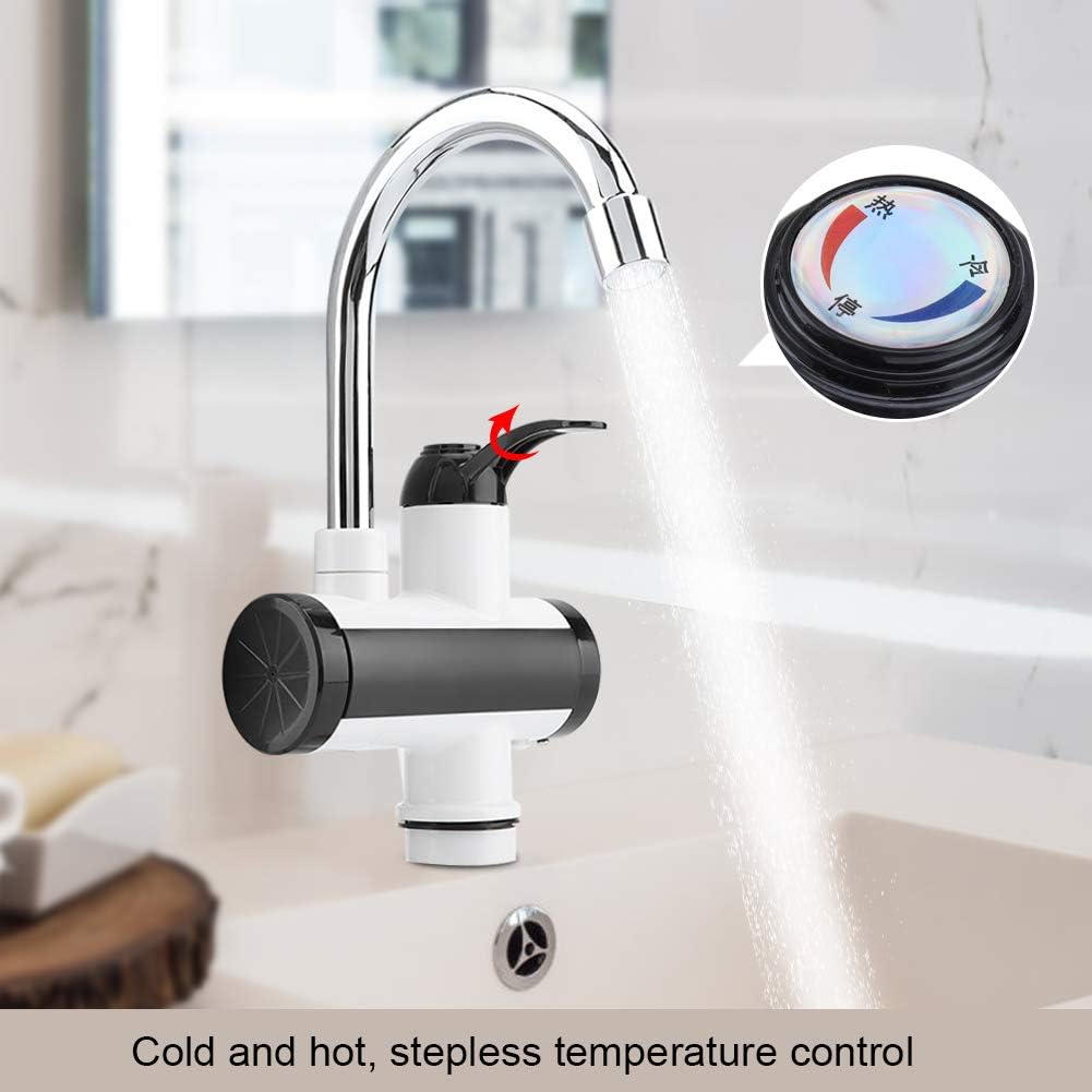 Ηλεκτρικός Ταχυθερμαντήρας 3300W - Περιστρεφόμενη Βρύση με Οθόνη LED - Λευκό Μαύρο Ηλεκτρικός Ταχυθερμαντήρας 3300W - Περιστρεφόμενη Βρύση με Οθόνη LED - Λευκό Μαύρο
