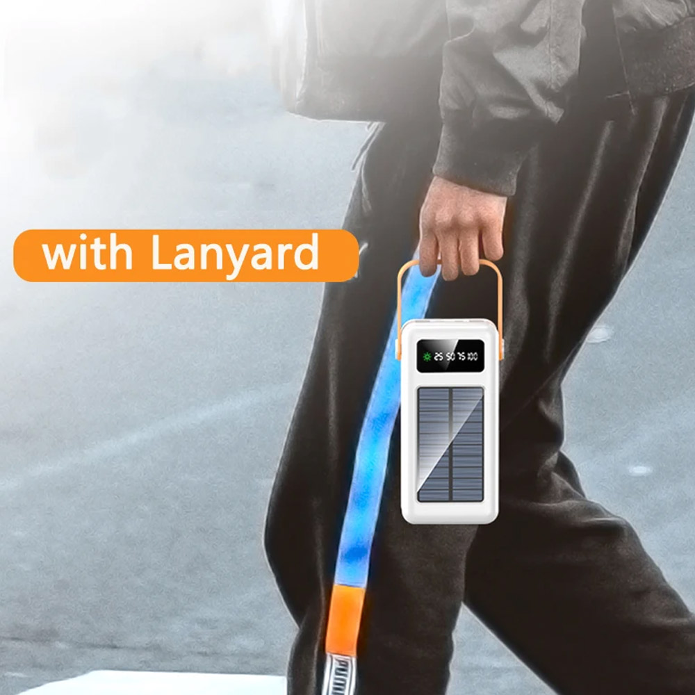 Ηλιακό Powerbank 30000mAh με Ενσωματωμένα Καλώδια Φόρτισης, Θύρα Micro USB και Ενσωματωμένο Φακό Treqa TR-957 Λευκό Ηλιακό Powerbank 30000mAh με Ενσωματωμένα Καλώδια Φόρτισης, Θύρα Micro USB και Ενσωματωμένο Φακό Treqa TR-957 Λευκό