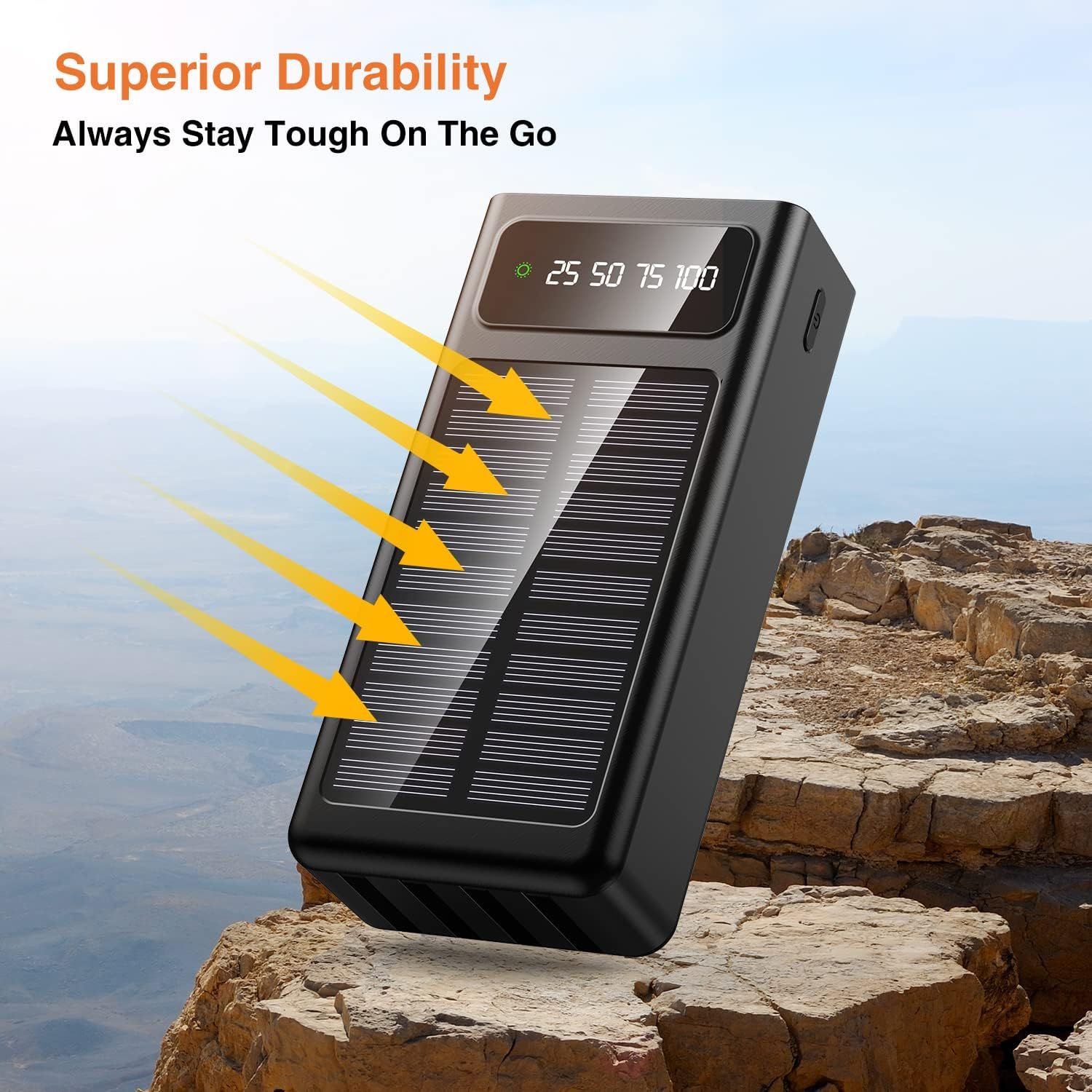 Ηλιακό PowerBank KLGO - Φορητή Μπαταρία Φορτιστής 10000 mAh Ηλιακό Πάνελ & LED Φωτισμός- Solar Power Bank Μαύρο Ηλιακό PowerBank KLGO - Φορητή Μπαταρία Φορτιστής 10000 mAh Ηλιακό Πάνελ & LED Φωτισμός- Solar Power Bank Μαύρο
