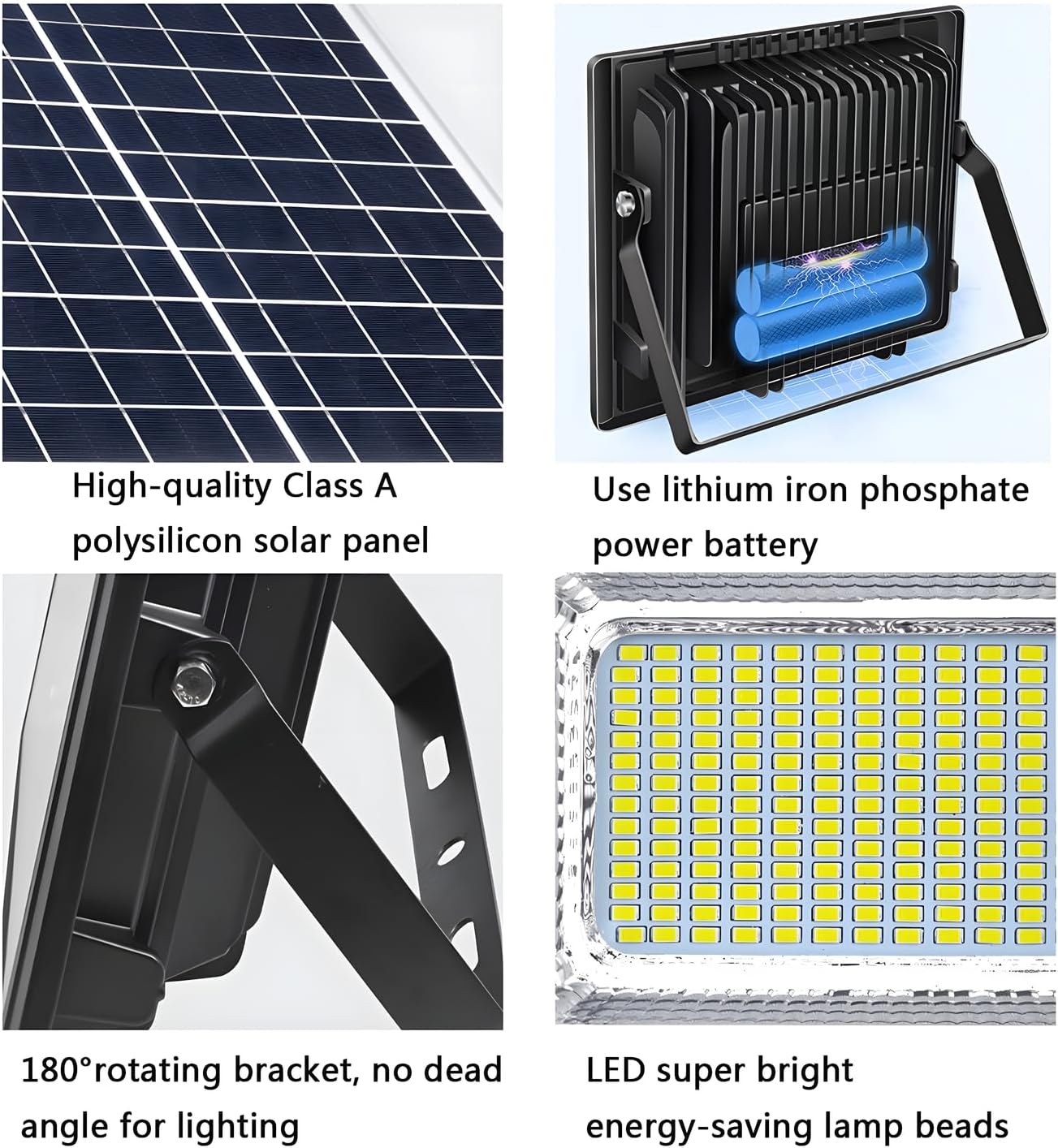 Ηλιακός Προβολέας LED 200W - Ψυχρό Λευκού Φωτισμού 6500K με Τηλεχειριστήριο FOYU Ηλιακός Προβολέας LED 200W - Ψυχρό Λευκού Φωτισμού 6500K με Τηλεχειριστήριο FOYU