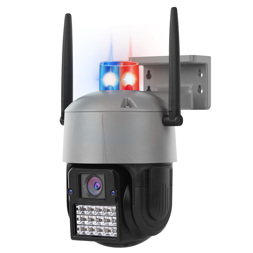 Αδιάβροχη Ασύρματη IP WiFi Κάμερα 1080p, 3MP, PTZ Dome 355°, Νυχτερινή Λήψη, Ανίχνευση Κίνησης, Ειδοποίηση στο Κινητό, με LED φάρο, Mic, Ηχείο, OEM