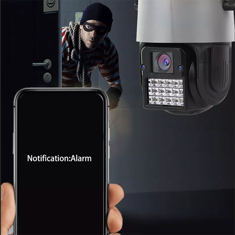 Αδιάβροχη Ασύρματη IP WiFi Κάμερα 1080p, 3MP, PTZ Dome 355°, Νυχτερινή Λήψη, Ανίχνευση Κίνησης, Ειδοποίηση στο Κινητό, με LED φάρο, Mic, Ηχείο, OEM