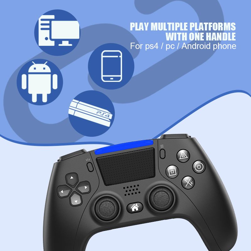 Ασύρματο Bluetooth Χειριστήριο PS4, PS5, PC, Android Phone, με Ηχείο & 4 Προγραμματιζόμενα Πλήκτρα, Wireless Bluetooth Controller P-02