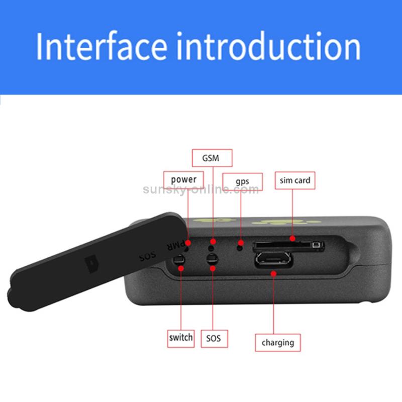 Επαναφορτιζόμενο GPS Tracker Για Κατοικίδια, Συσκευή Εντοπισμού Κατοικίδιων Κάρτας Sim 3G με Γαλάζιο Λουράκι, Εφαρμογή Κινητού & Υπολογιστή, TK203 OEM