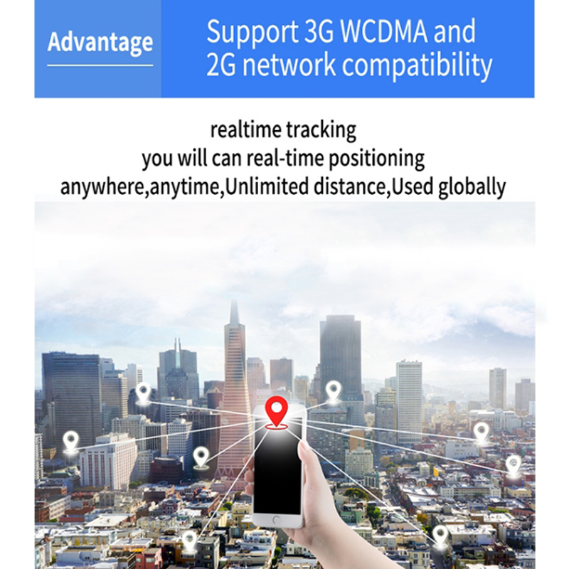 Επαναφορτιζόμενο GPS Tracker Για Κατοικίδια, Συσκευή Εντοπισμού Κατοικίδιων Κάρτας Sim 3G με Γαλάζιο Λουράκι, Εφαρμογή Κινητού & Υπολογιστή, TK203 OEM