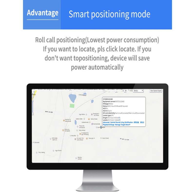 Επαναφορτιζόμενο GPS Tracker Για Κατοικίδια, Συσκευή Εντοπισμού Κατοικίδιων Κάρτας Sim 3G με Γαλάζιο Λουράκι, Εφαρμογή Κινητού & Υπολογιστή, TK203 OEM