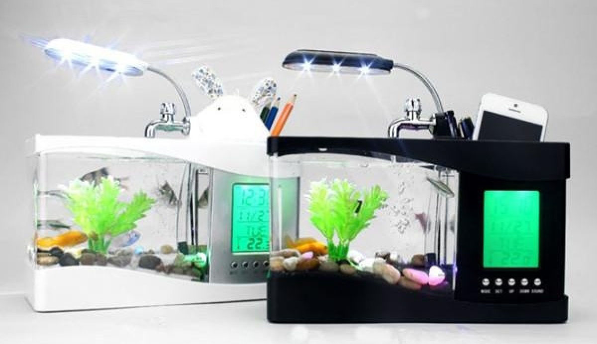 Mini Ενυδρείο με Φωτισμό LED και Οθόνη LCD 2,2 Lt με Υποδοχή Usb - Lileng 920