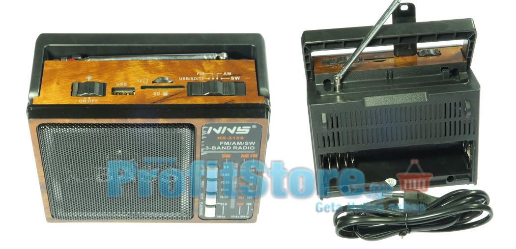 Ηλιακό Επαναφορτιζόμενο USB/SD Player FM/AM/SW Ραδιόφωνο με Φακό LED NNS NS-215S 