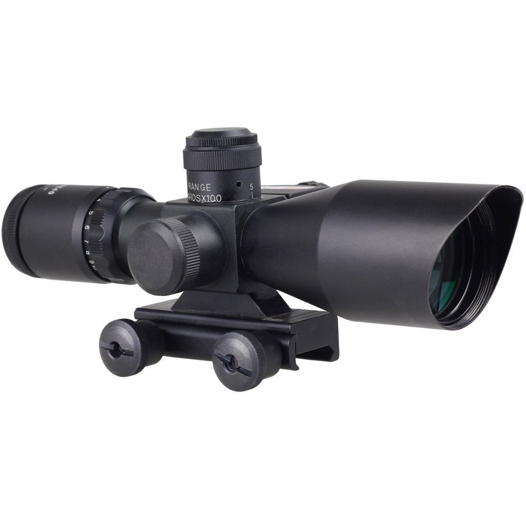 Διόπτρα Μονόκυαλο Σκοπευτικό - Hunting Rifle Scope 2.5-10x40 Zoom Illuminated + Red Laser