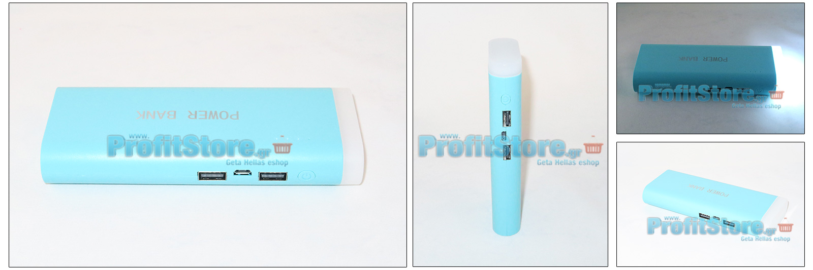 Ισχυρή USB Μπαταρία Φορτιστής Power Bank 16.800mah 2,1A με Φωτιστικό LED 100LM