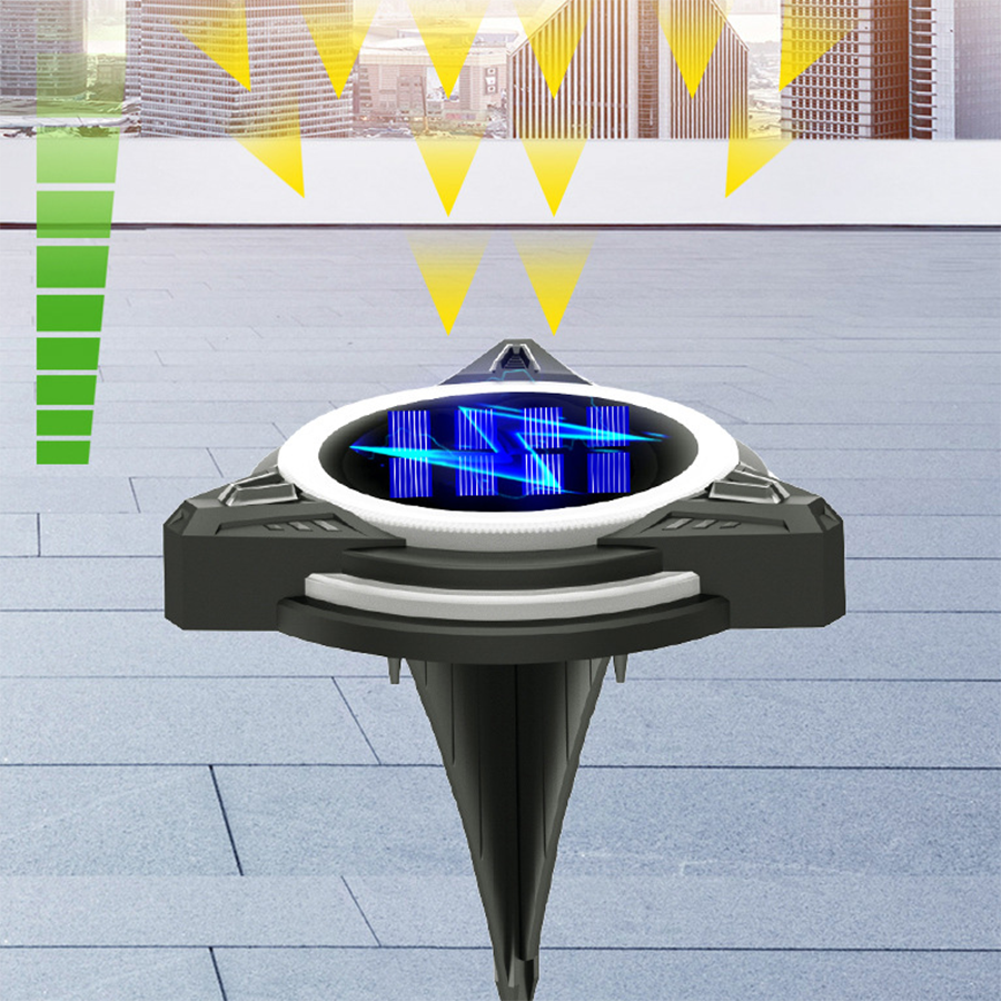 Αδιάβροχο LED RGB Ηλιακό Φωτιστικό Κήπου - Δαπέδου Εξωτερικού Χώρου με Ρυθμιζόμενο Πάσσαλο