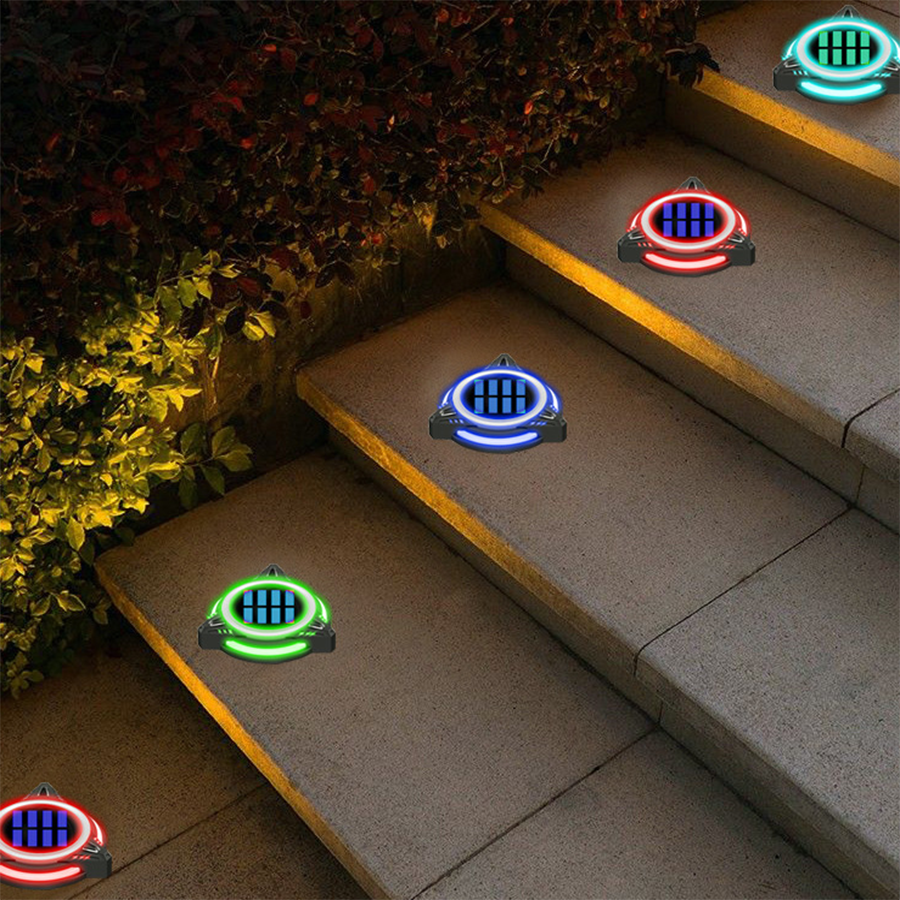 Αδιάβροχο LED RGB Ηλιακό Φωτιστικό Κήπου - Δαπέδου Εξωτερικού Χώρου με Ρυθμιζόμενο Πάσσαλο