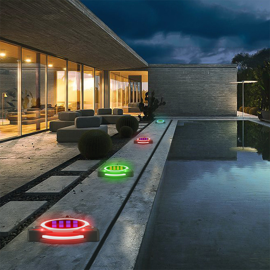 Αδιάβροχο LED RGB Ηλιακό Φωτιστικό Εξωτερικού Χώρου Δαπέδου με Ρυθμιζόμενο Πάσσαλο A18-5