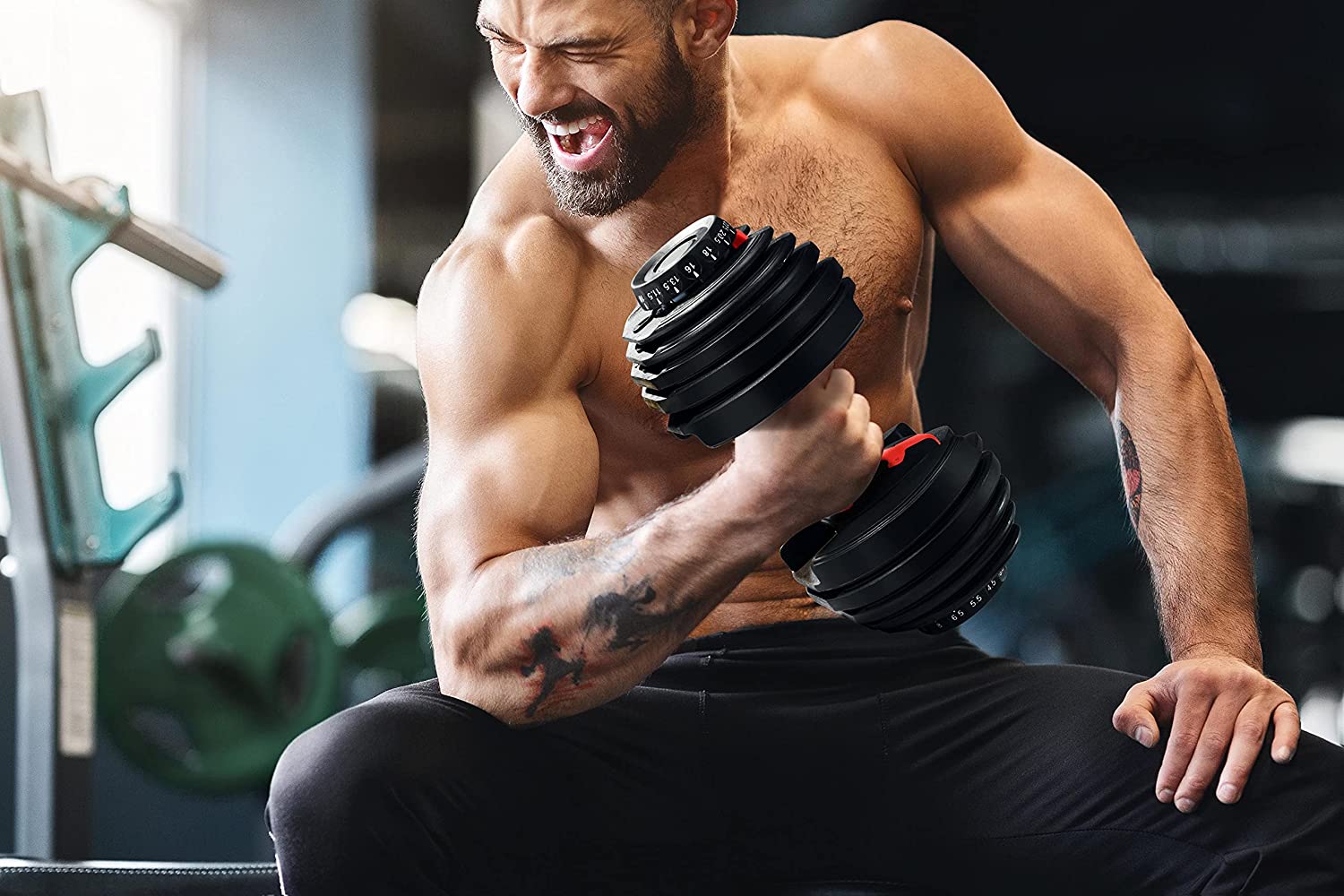 Ρυθμιζόμενος Αλτήρας με βάρη 24kg - Adjustable SmartBell Fitness Equipment Κόκκινο/Μαύρο GL-55458