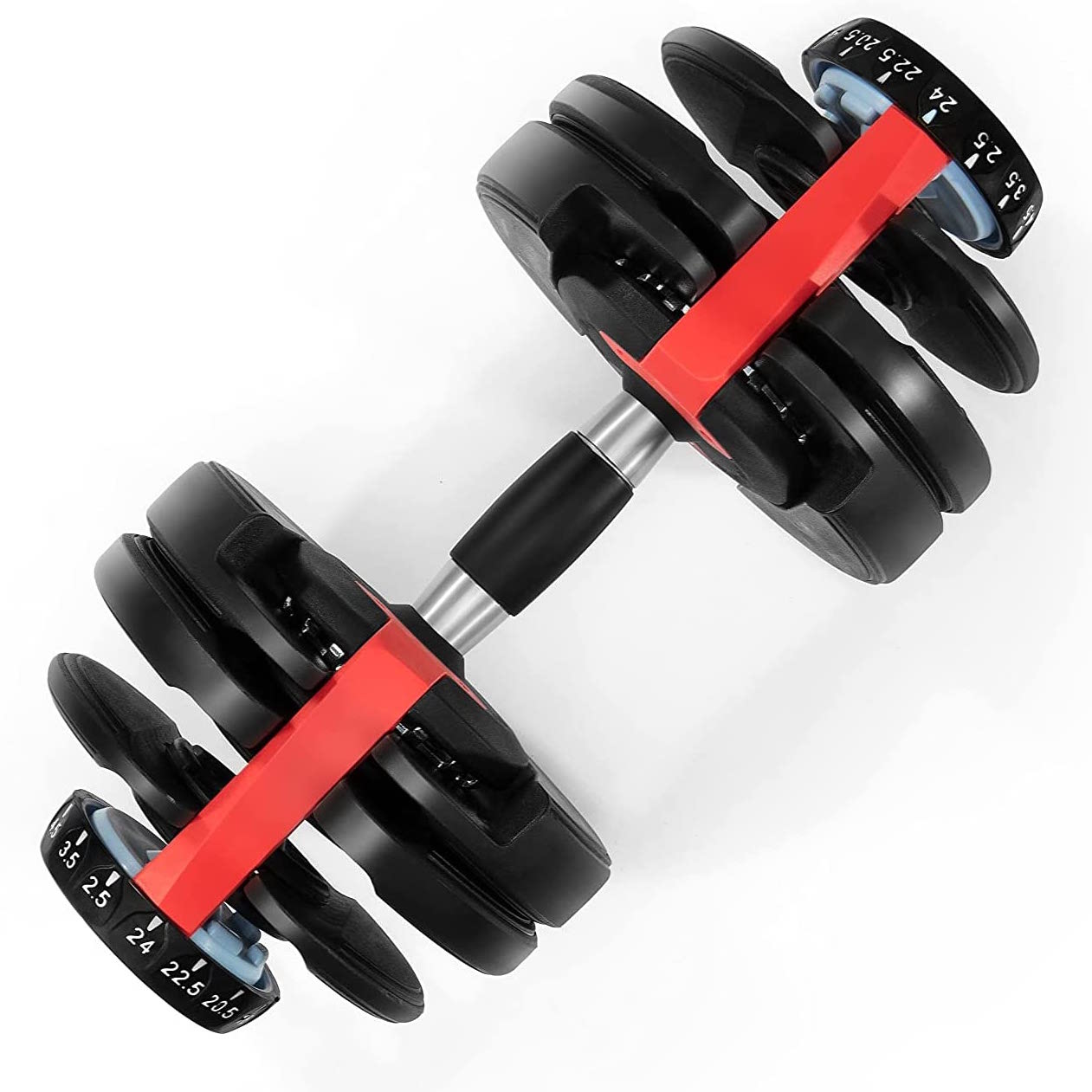 Ρυθμιζόμενος Αλτήρας με βάρη 24kg - Adjustable SmartBell Fitness Equipment Κόκκινο/Μαύρο GL-55458
