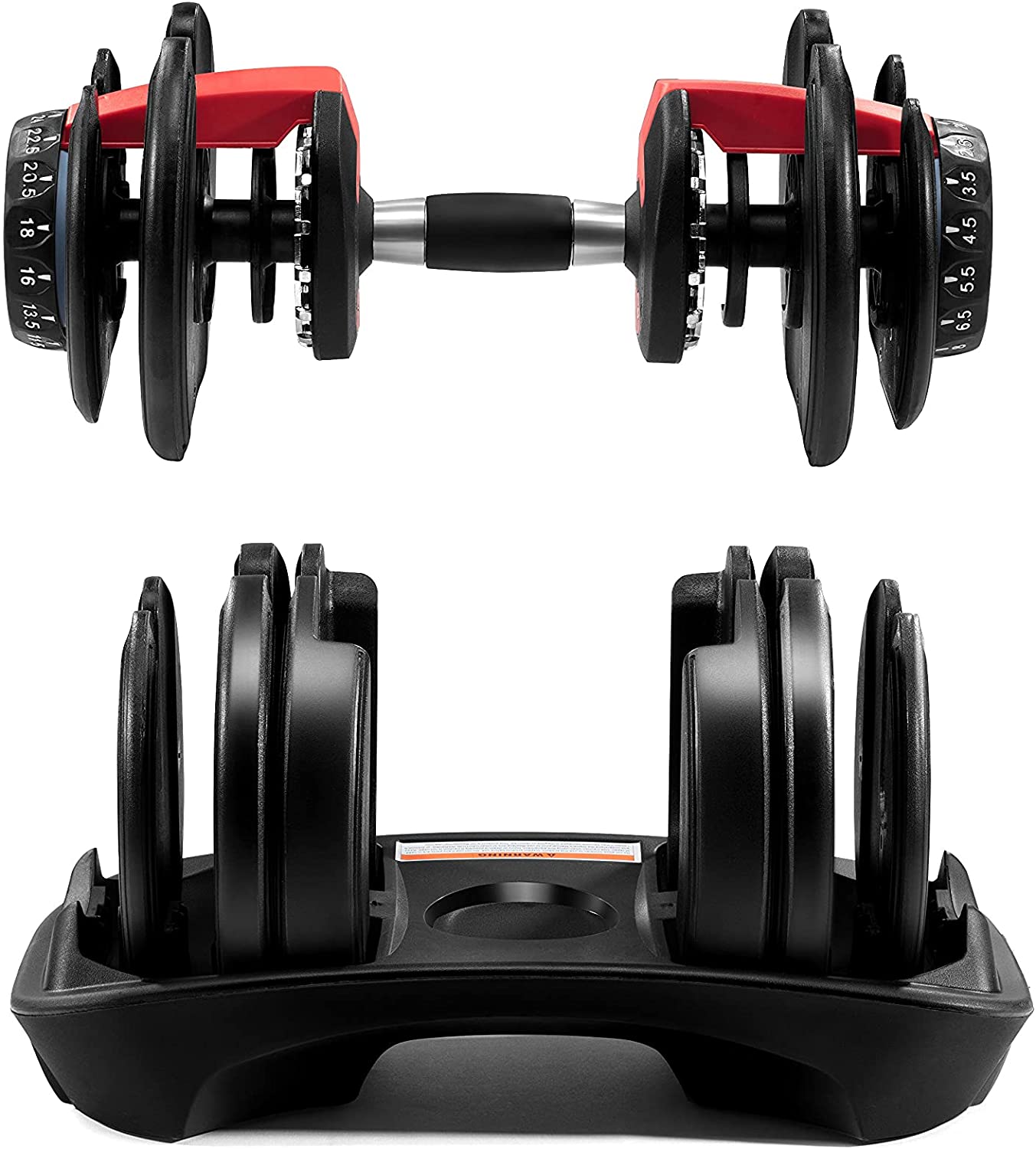 Ρυθμιζόμενος Αλτήρας με βάρη 24kg - Adjustable SmartBell Fitness Equipment Κόκκινο/Μαύρο GL-55458