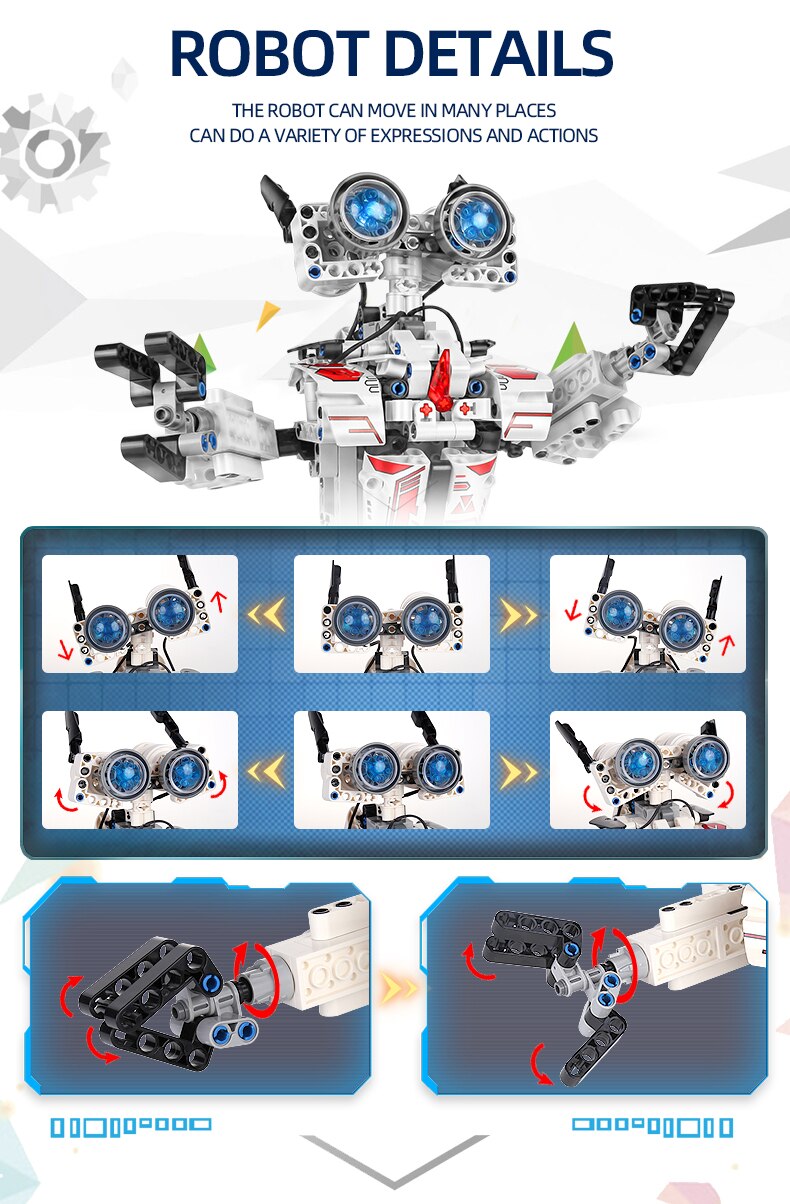 Andowl® RC Lego Παιχνίδι Ρομπότ Κατασκευής 467τμχ με Bluetooth Εφαρμογή - Λευκό