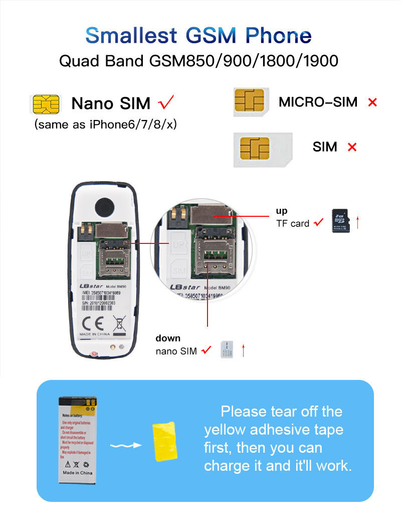 EZRA GMS Mini Κινητό Τηλέφωνο Smartphone με 2 SIM Card / BT CALL MC01 (Black / Gold / Red)