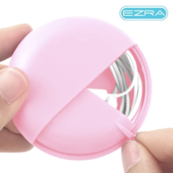 EZRA® Στρογγυλό Κουτί Αποθήκευσης - Θήκη Ακουστικών Ροζ