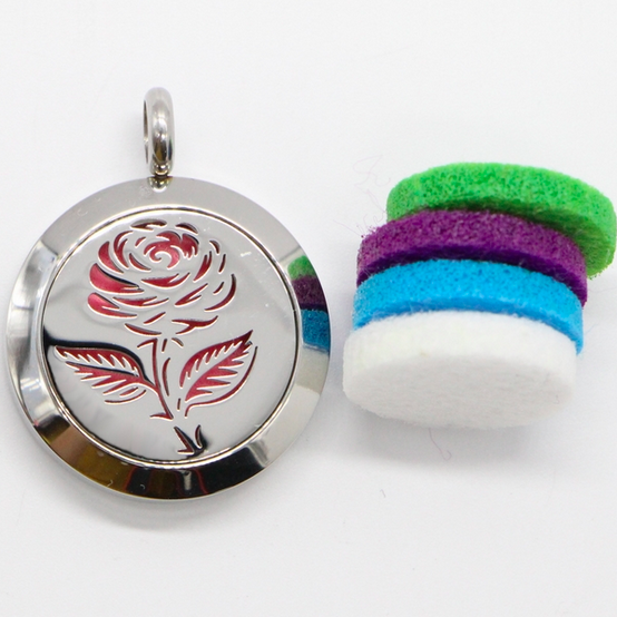 Κολιέ Αρωματοθεραπείας με 5 Σφουγγαράκια - Aromatic Therapy Necklace Rose