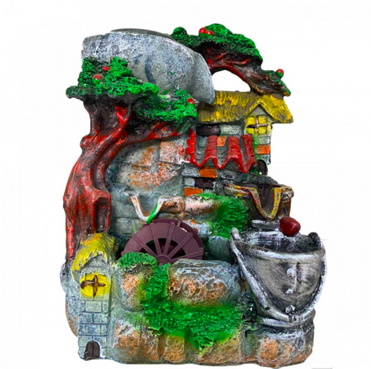 Διακοσμητικό Συντριβάνι Feng Shui με Σπίτι & Βαρέλι 24x16x14εκ