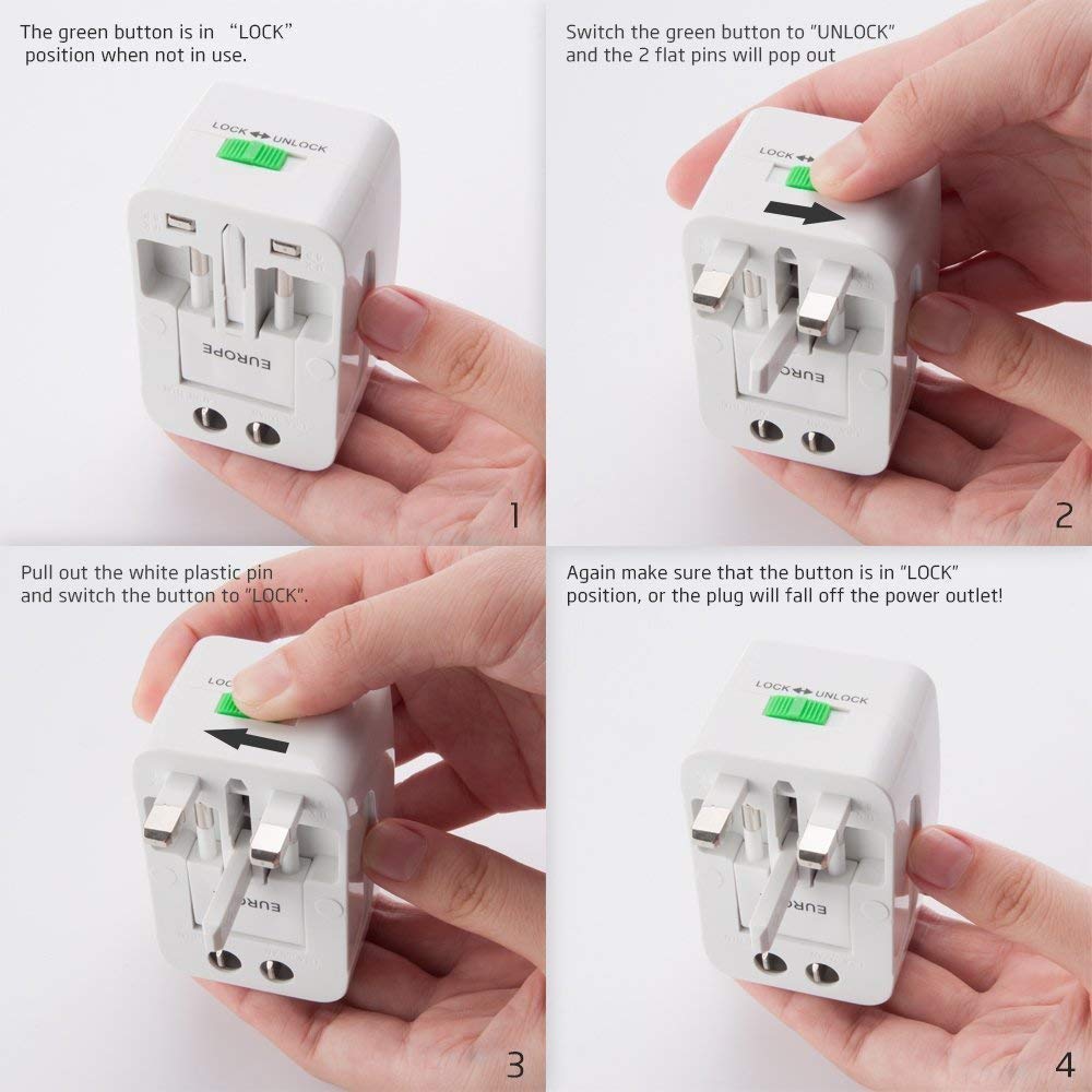 Ταξιδιωτικός Αντάπτορας Πρίζας - All in 1 (EU & AU & UK & US Plug) Universal Travel Adaptor