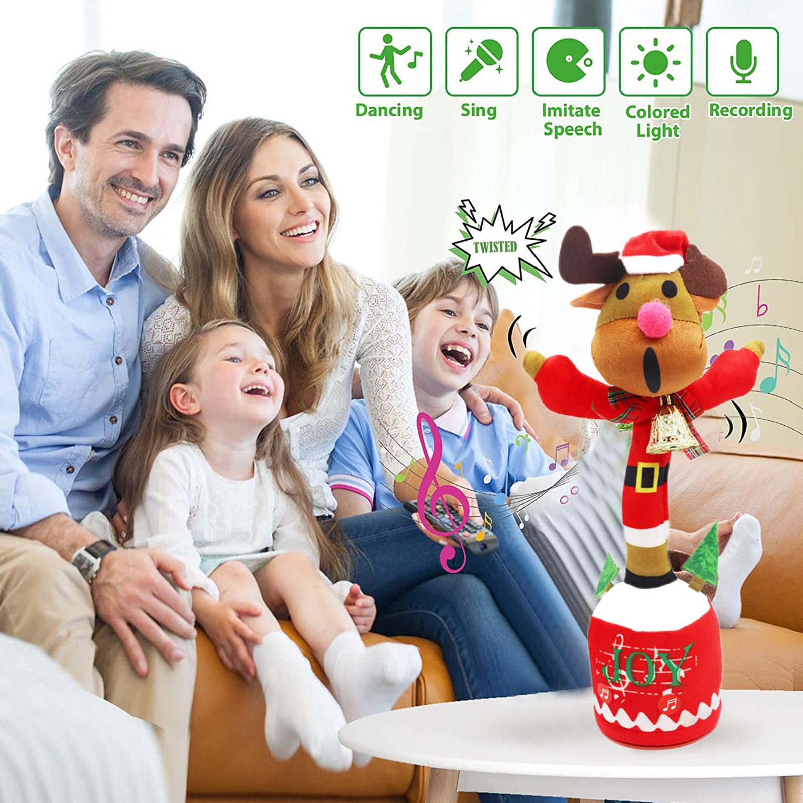 XMAS Funky Cactus Deer - Χριστουγεννιάτικο Παιχνίδι Κάκτος - Τάρανδος που Χορεύει, Τραγουδάει & Επαναλαμβάνει - Dancing & Singing