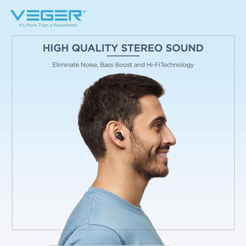 Ακουστικά Bluetooth Handsfree In-Ear με Θήκη Φόρτισης Veger® XG08 Μαύρο