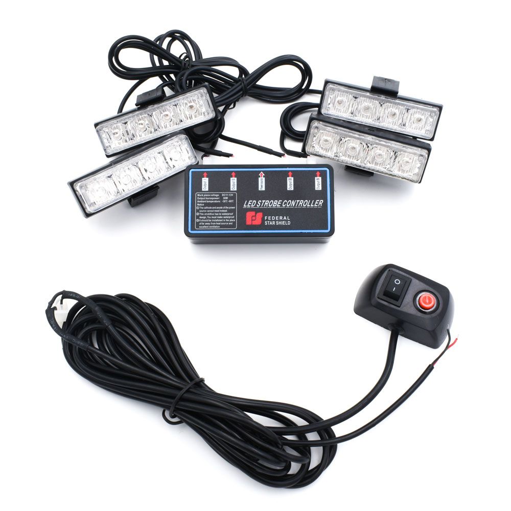 Φωτισμός LED Cob Strobe Προειδοποίησης Οχημάτων 12V 30W Μπλε - Κόκκινο