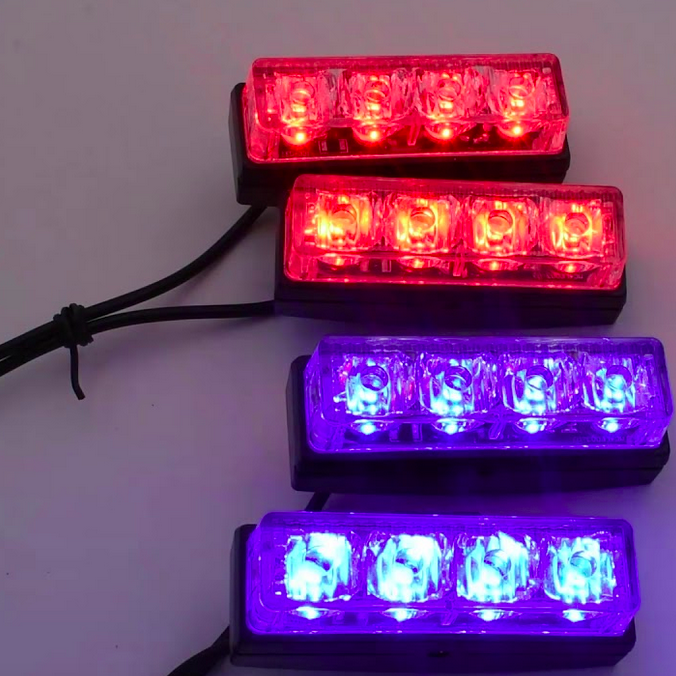 Φωτισμός LED Cob Strobe Προειδοποίησης Οχημάτων 12V 30W Μπλε - Κόκκινο