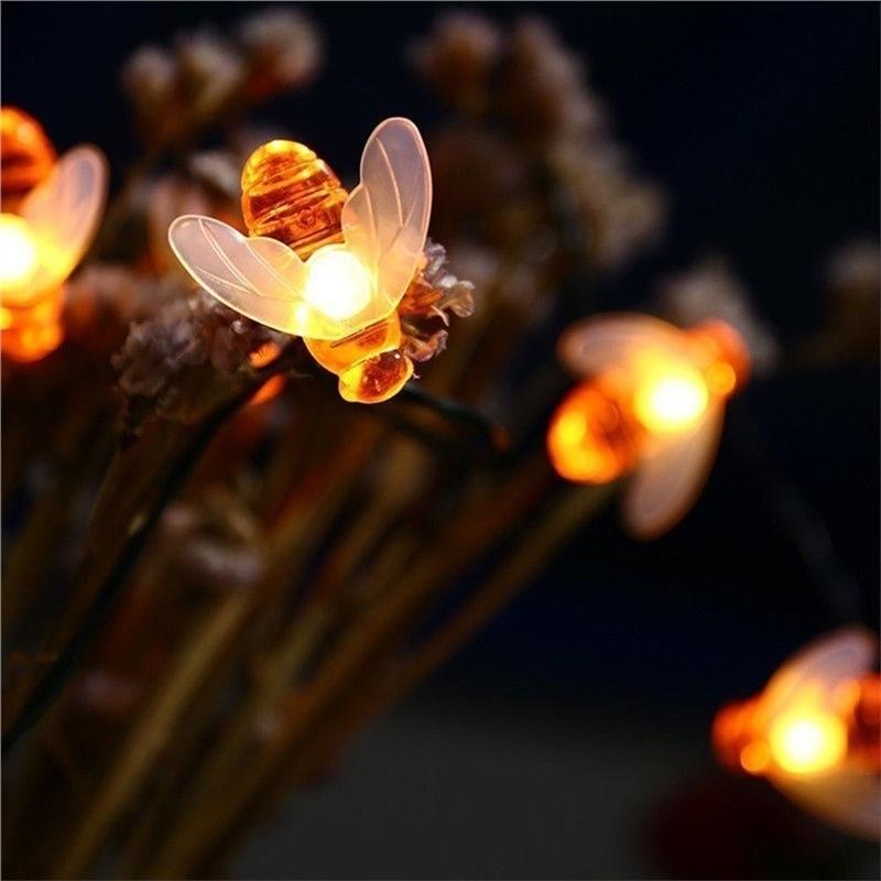 20 LED Φωτάκια σε Σχέδιο Μέλισσες με Μπαταρίες