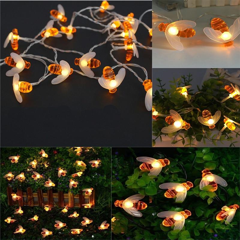 20 LED Φωτάκια σε Σχέδιο Μέλισσες με Μπαταρίες