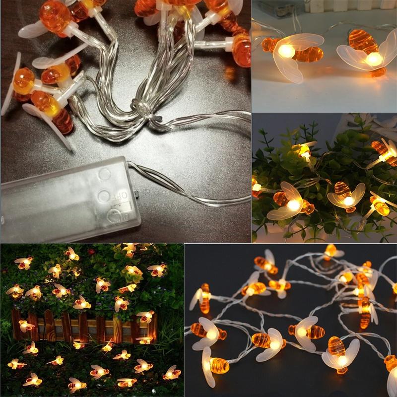 20 LED Φωτάκια σε Σχέδιο Μέλισσες με Μπαταρίες