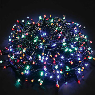 240 LED Λαμπάκια με Μαύρο Καλώδιο RGB Πολύχρωμος Φωτισμός