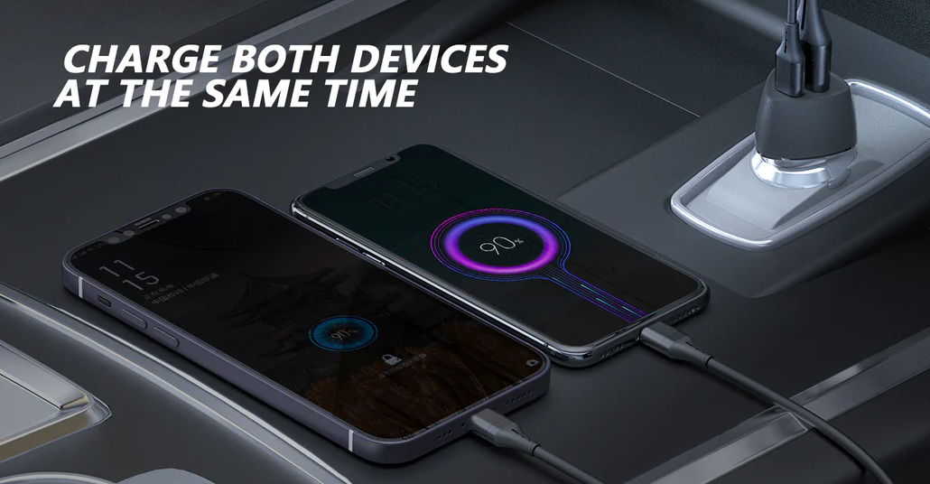 Φορτιστής Αυτοκινήτου Fast Charge με Δύο Εξόδους (USB & Type C) 38W Μαύρο