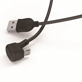 Καλώδιο Φόρτισης με Καμπύλη USB 2.0 Curved Cable - microUSB σε USB-A male Μαύρο 1.2m EZRA