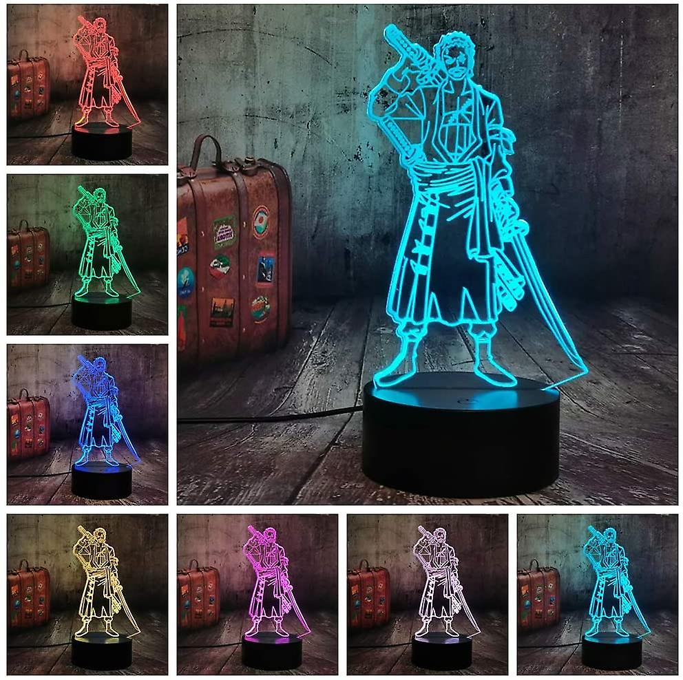 LED 3D Τρισδιάστατο Φωτιστικό Illusion Led Wekity Roronoa Zoro