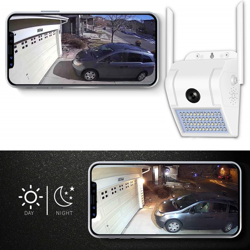 Αδιάβροχη WiFi IP Κάμερα 1080p & Φωτιστικό LED με Ανίχνευση Κίνησης Επιτοίχιο JORTAN 8168 Εξωτερικού Χώρου