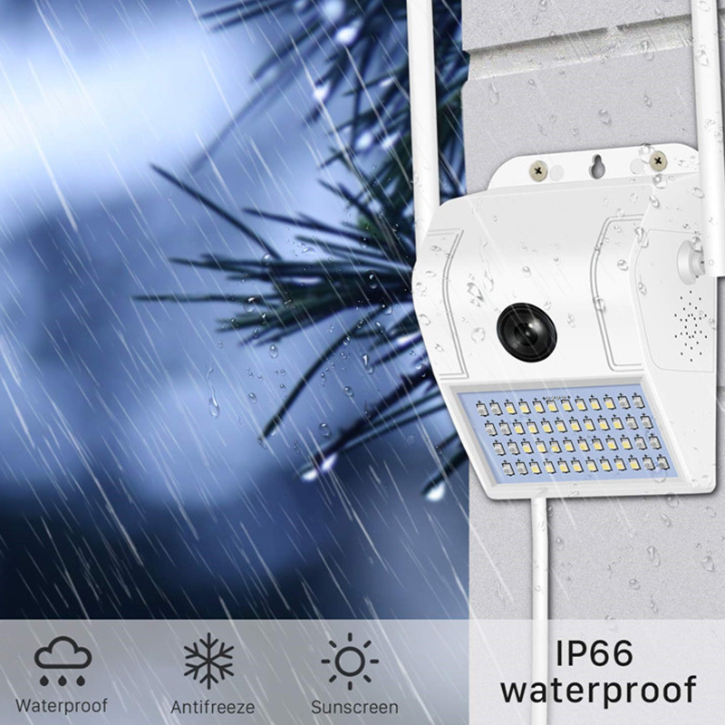 Αδιάβροχη WiFi IP Κάμερα 1080p & Φωτιστικό LED με Ανίχνευση Κίνησης Επιτοίχιο JORTAN 8168 Εξωτερικού Χώρου